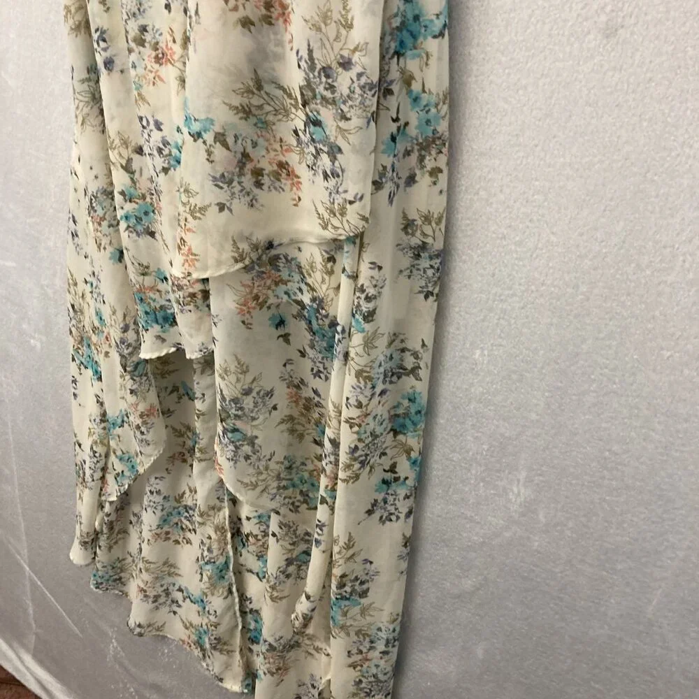 Disney‎ Cinderella Floral Maxi Dress Womens Medium Chiffon Sleeveless High Low